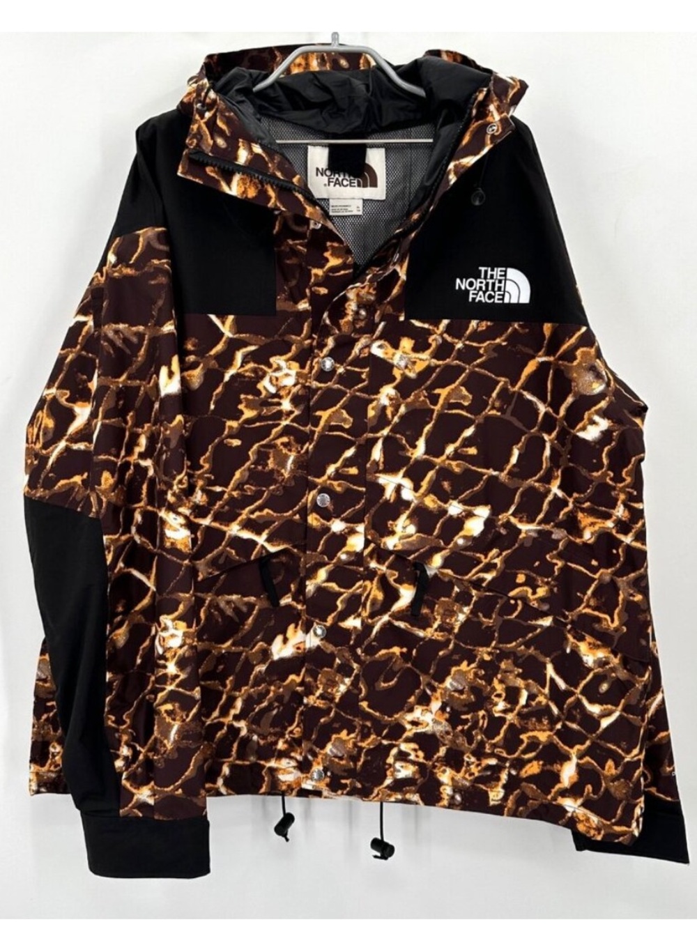 The North Face Men's 86 Retro Mountain Jacket Coal Brown Water Distortion/TNF